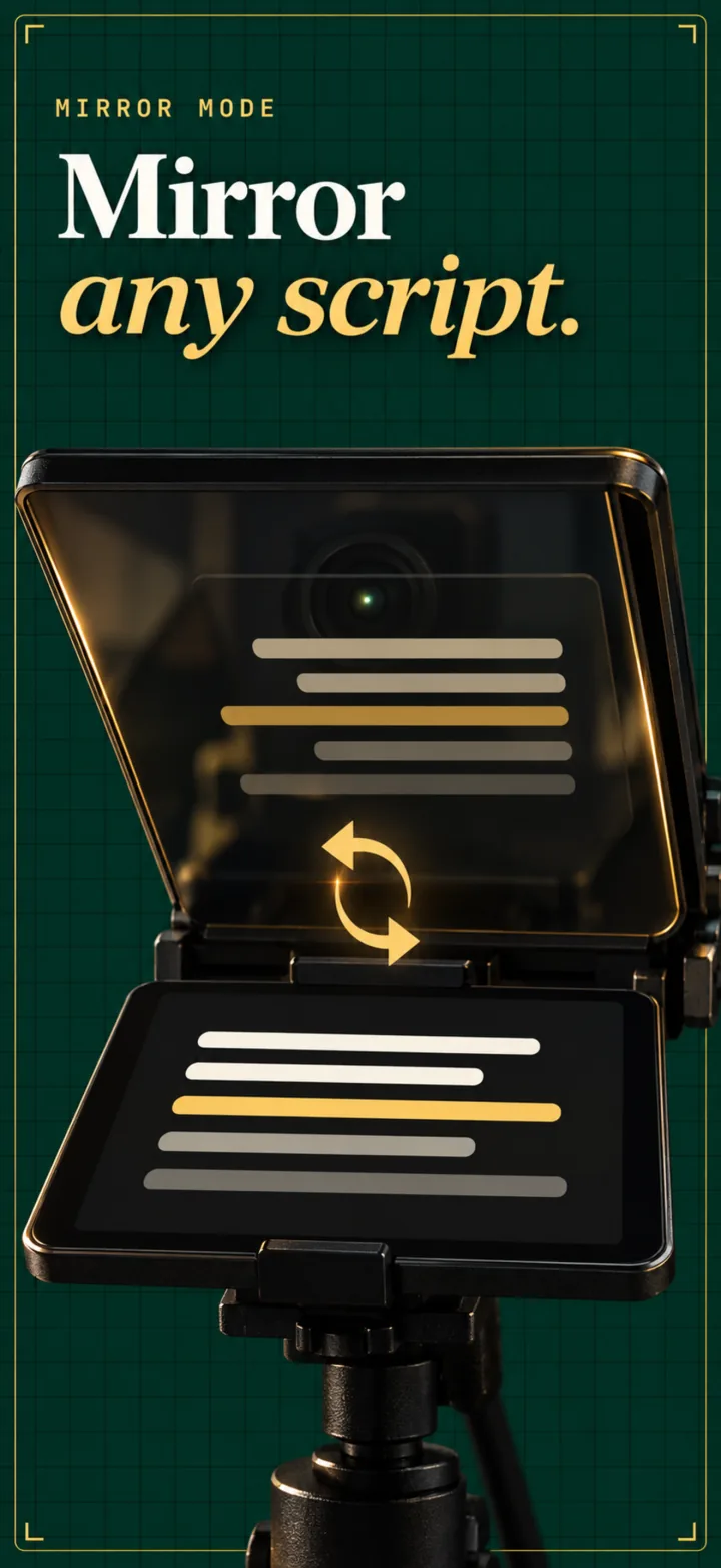 gabby mirrored for a beam-splitter teleprompter
